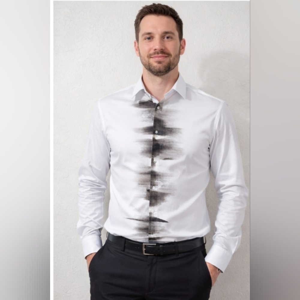 DKNY Monochrome Dress Shirt NWT. Size Xl Slim Fit BRAND NEW
